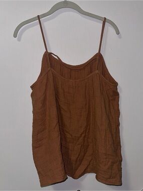 H&M Flowy Golden Spaghetti Strap Tank Top